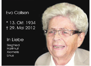 Traueranzeige von Eva Callsen von Harz Kurier