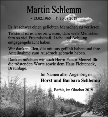 Traueranzeige von Horst und Barbara Schlemm von Harz Kurier