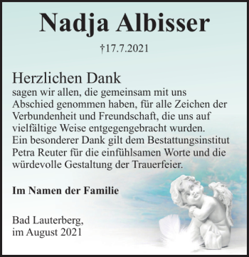 Traueranzeige von Nadja Albisser von Harz Kurier