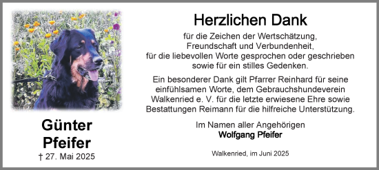 Traueranzeige von Günter Pfeifer von Harz Kurier