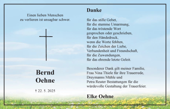 Traueranzeige von Elke Oehne von Harz Kurier