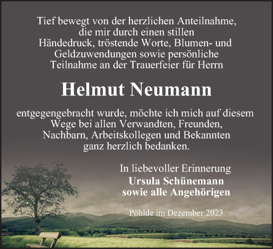 Traueranzeige von Helmut Neumann von Harz Kurier