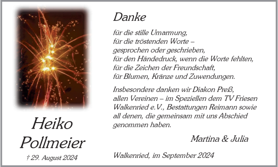 Traueranzeige von Heiko Pollmeier von Harz Kurier