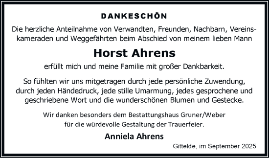 Traueranzeige von Horst Ahrens von Harz Kurier