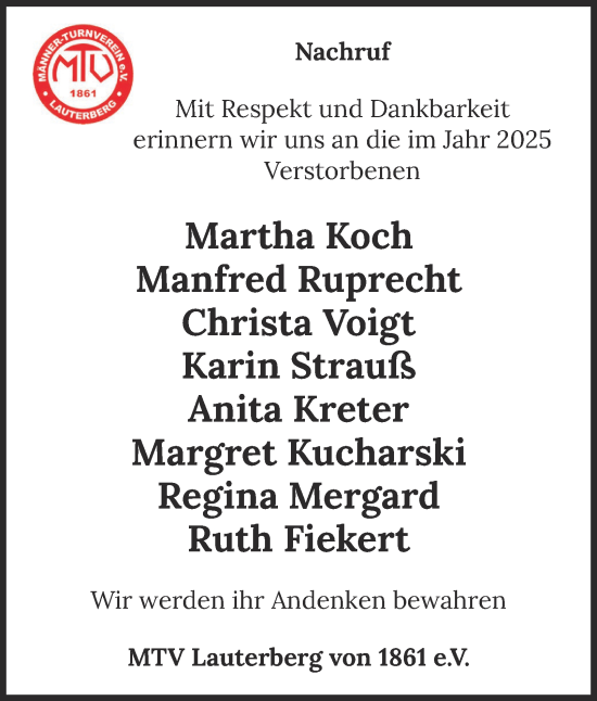 Traueranzeige von In Gedenken  von Harz Kurier